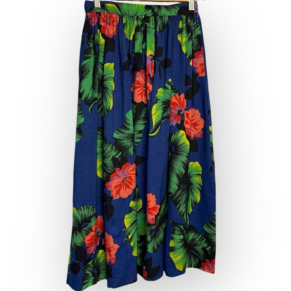 Selections By Manor House Midi Skirt Women 6 Multicolor Floral Boho Tropical VTG